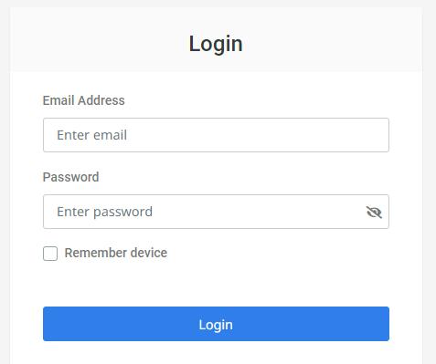 login screen